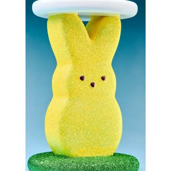 Bath & Body Works PEEPS Bunny Candle Holder Easter Yellow Glitter Marshmallow 3 - Picture 3 of 3